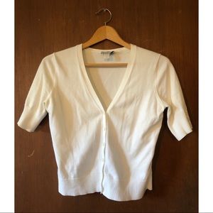 LOFT 100% Cotton Short Sleeve Button Down Cardigan